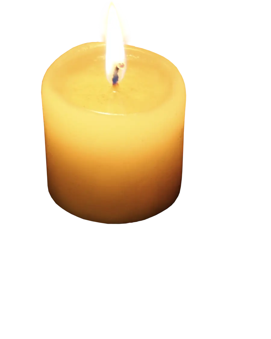 Yellow Candle with Flame