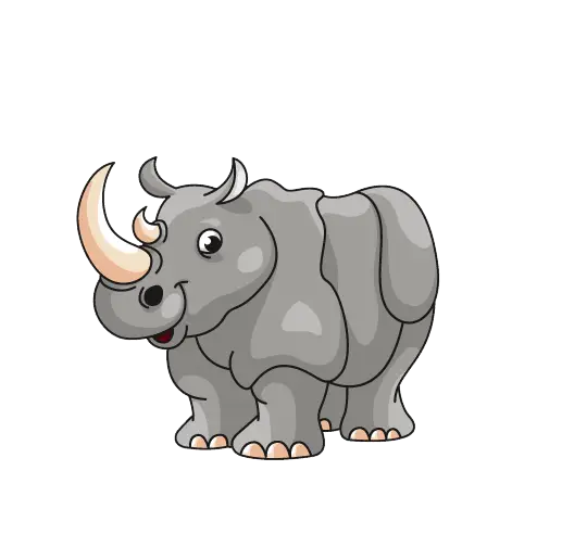 Cute Cartoon Rhino