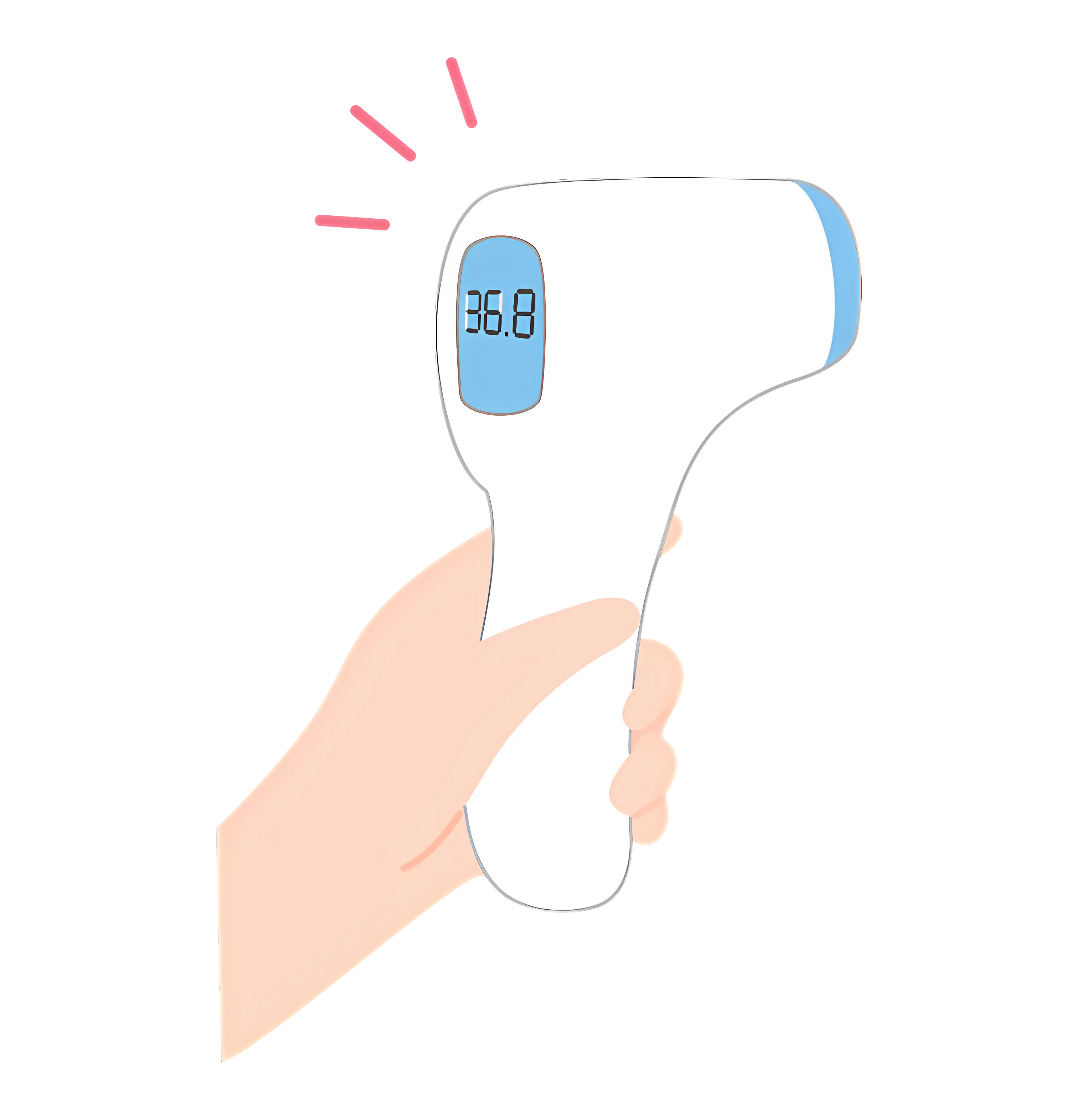 Digital Thermometer in Hand