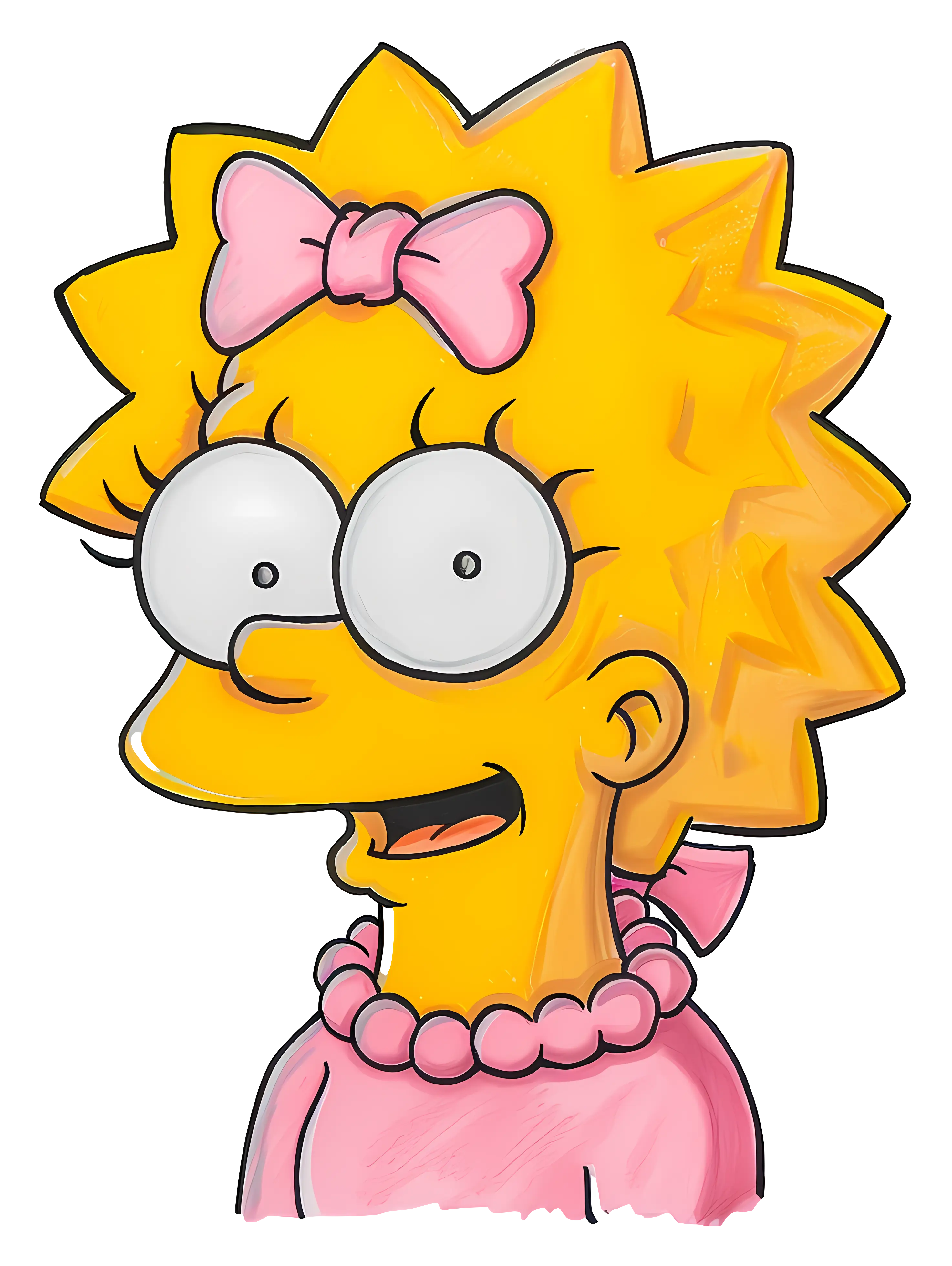 Yellow Cartoon Character with Pink Bow