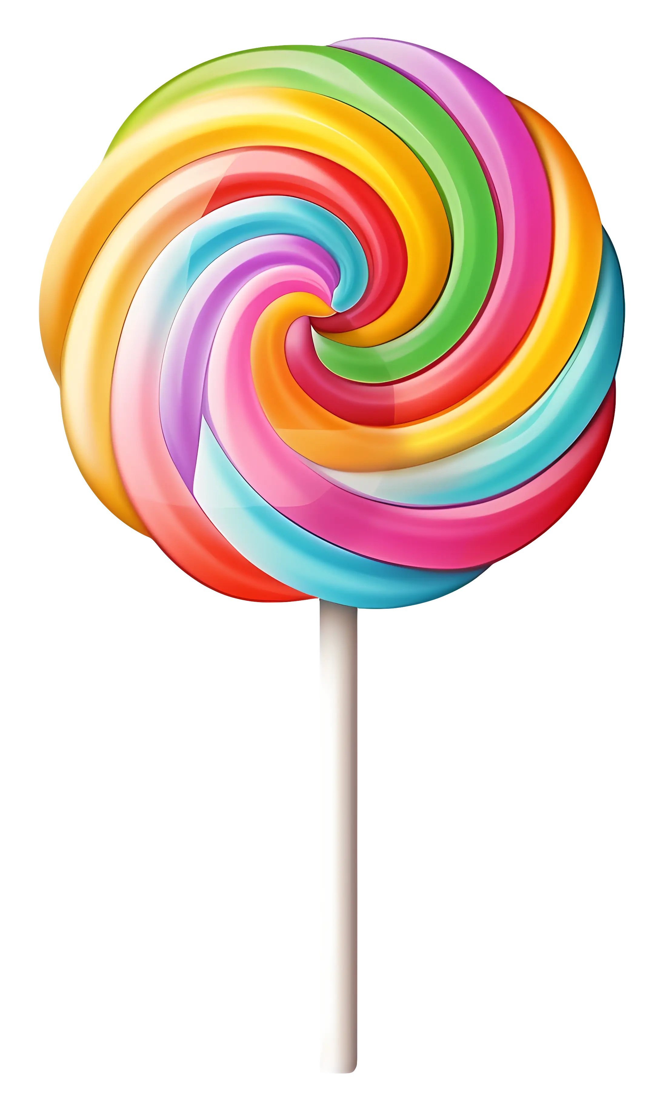 Colorful Spiral Lollipop on Stick