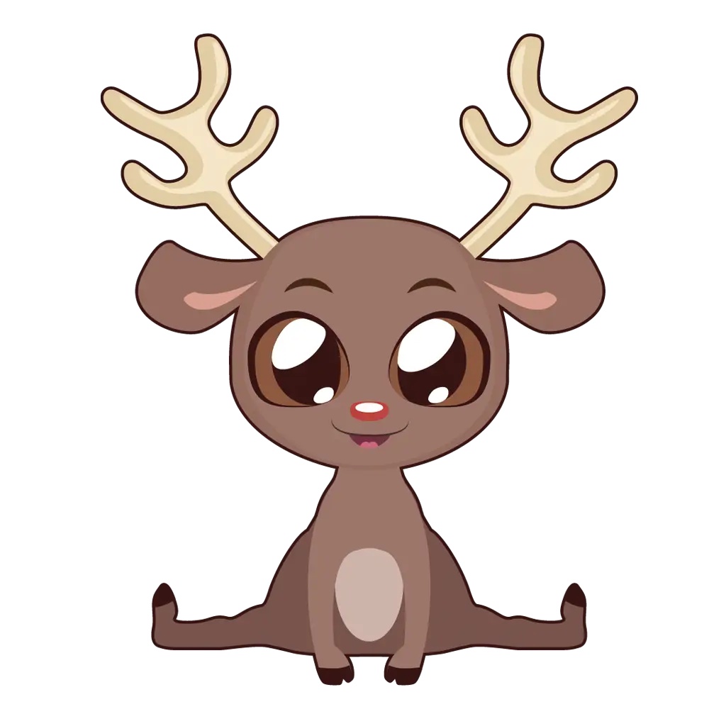 Cute Reindeer Cartoon Illustration