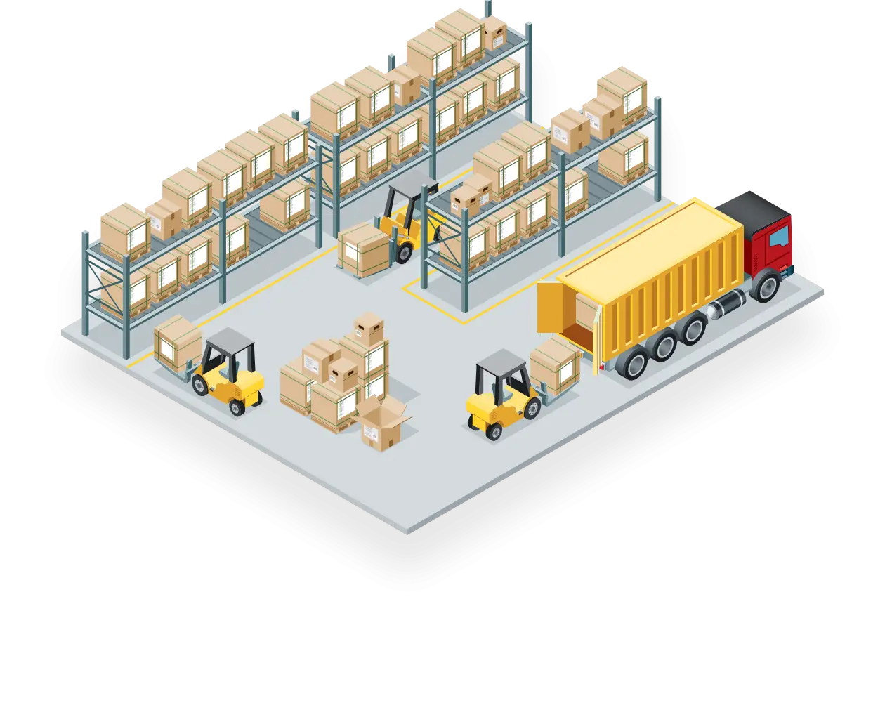 Modern Logistics and Warehouse Illustration