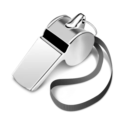 Silver Whistle with Black Strap