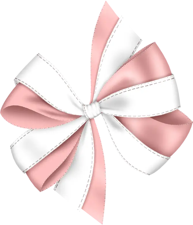 Pink and White Ribbon Bow for Decoration