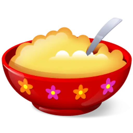 Red Bowl with Cereal and Spoon