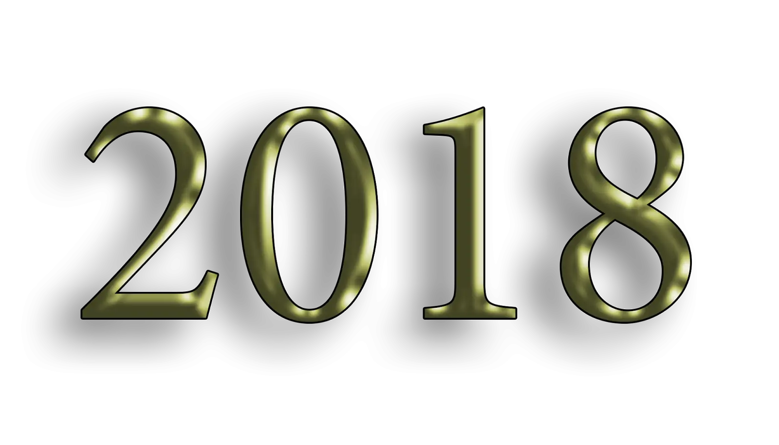 Golden 2018 Year Numeric Design