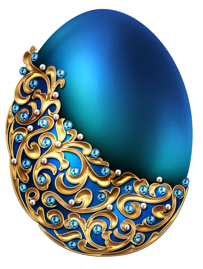 Blue and Gold Decorative Easter Egg