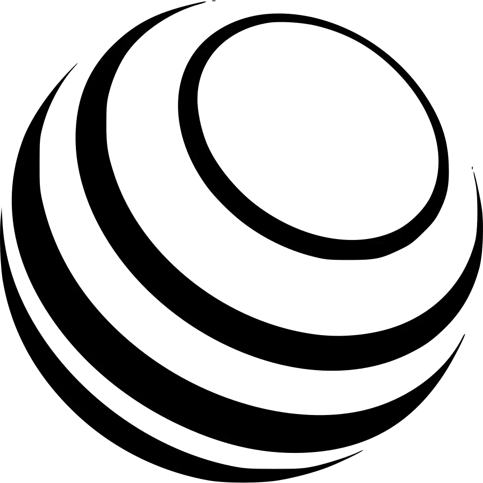 Black and White Globe Logo Design