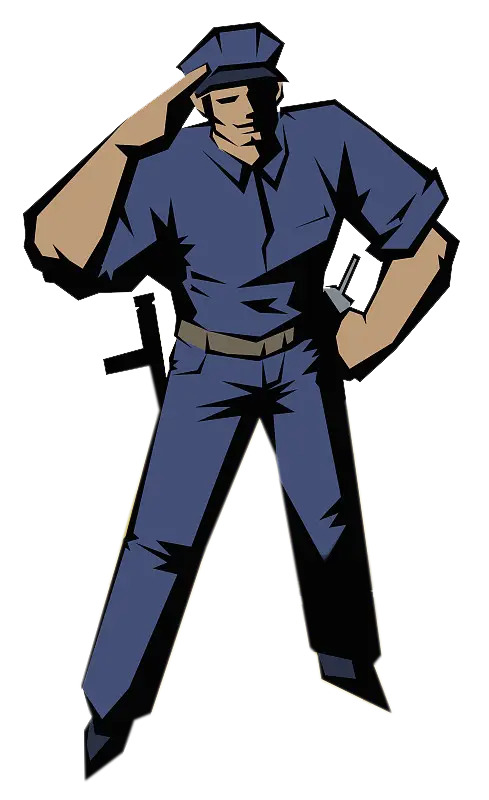 Cartoon Police Officer Saluting