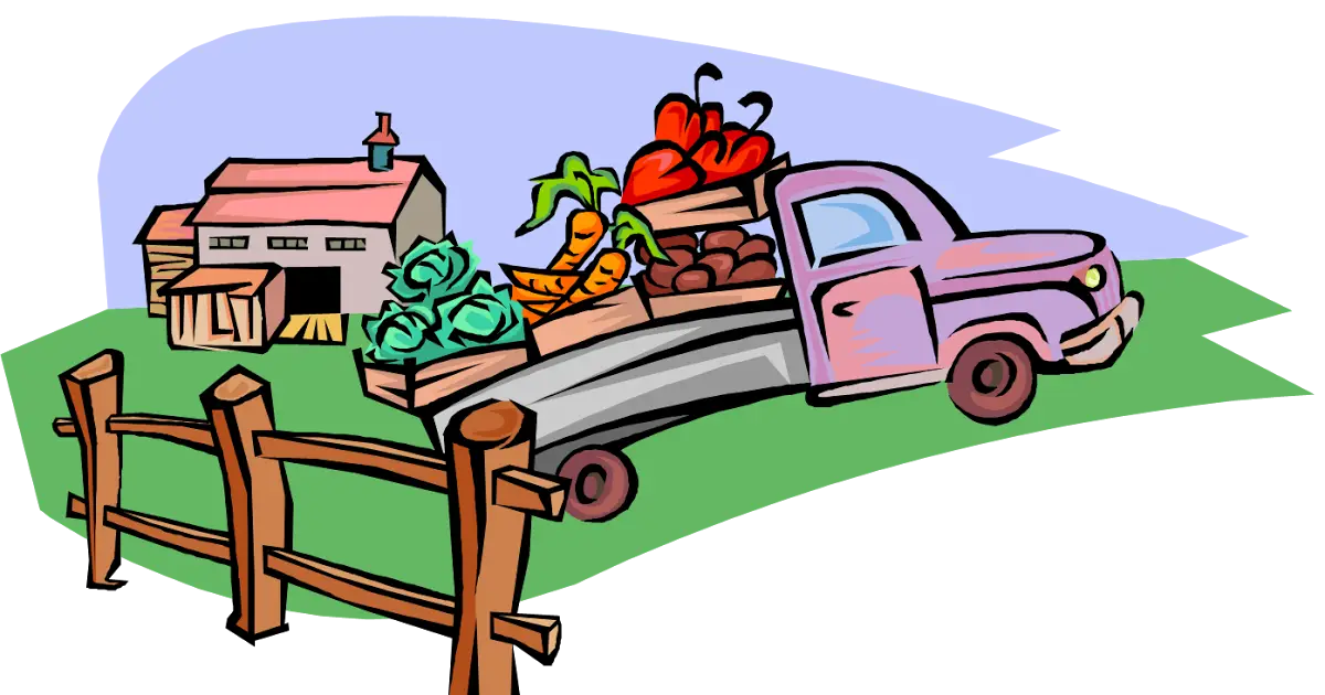 Farm Truck with Fresh Produce Illustration