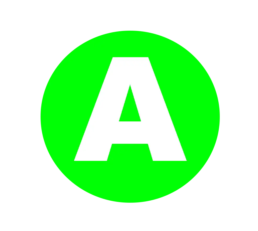 Green Circle Icon with Letter A