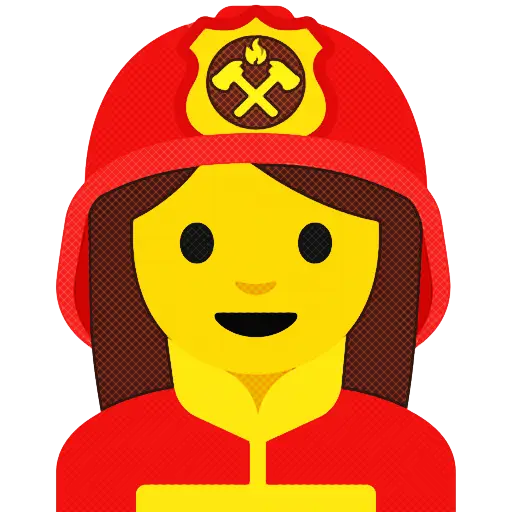 Firefighter Emoji with Red Helmet