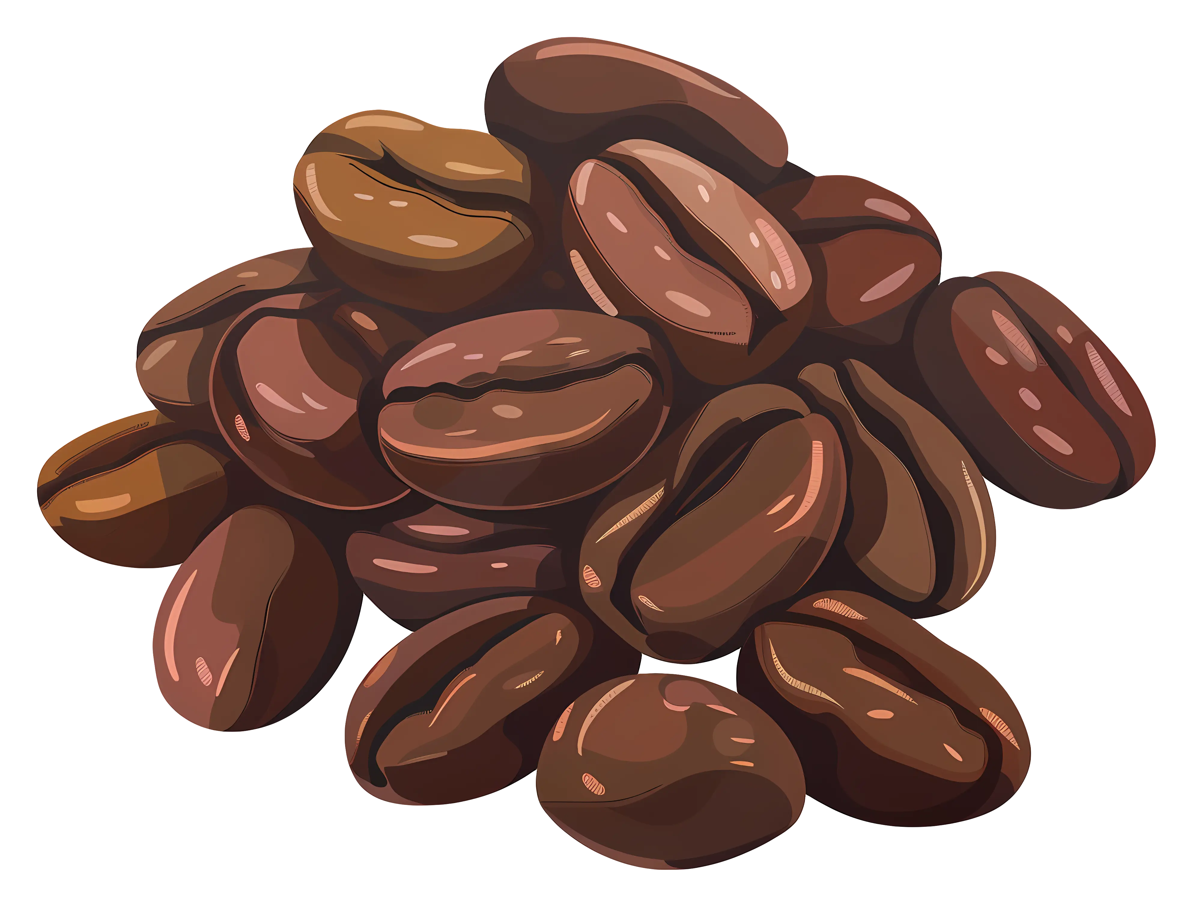 Brown Roasted Coffee Beans Illustration