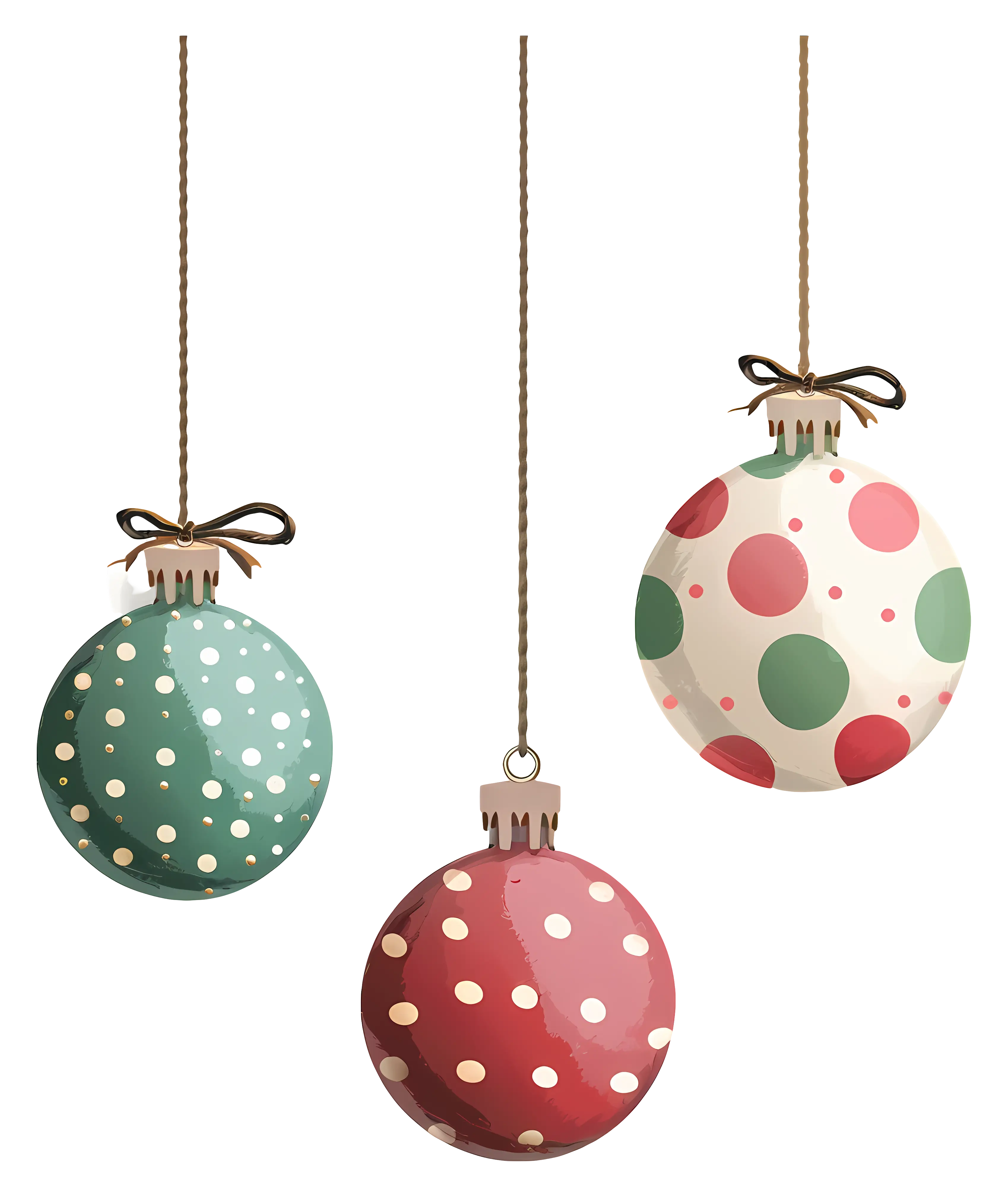 Colorful Polka Dot Christmas Ornaments