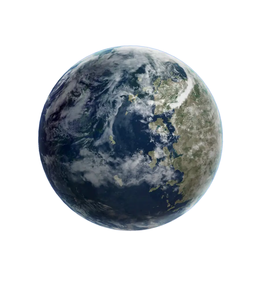 Realistic Earth Globe with Geographic Detail