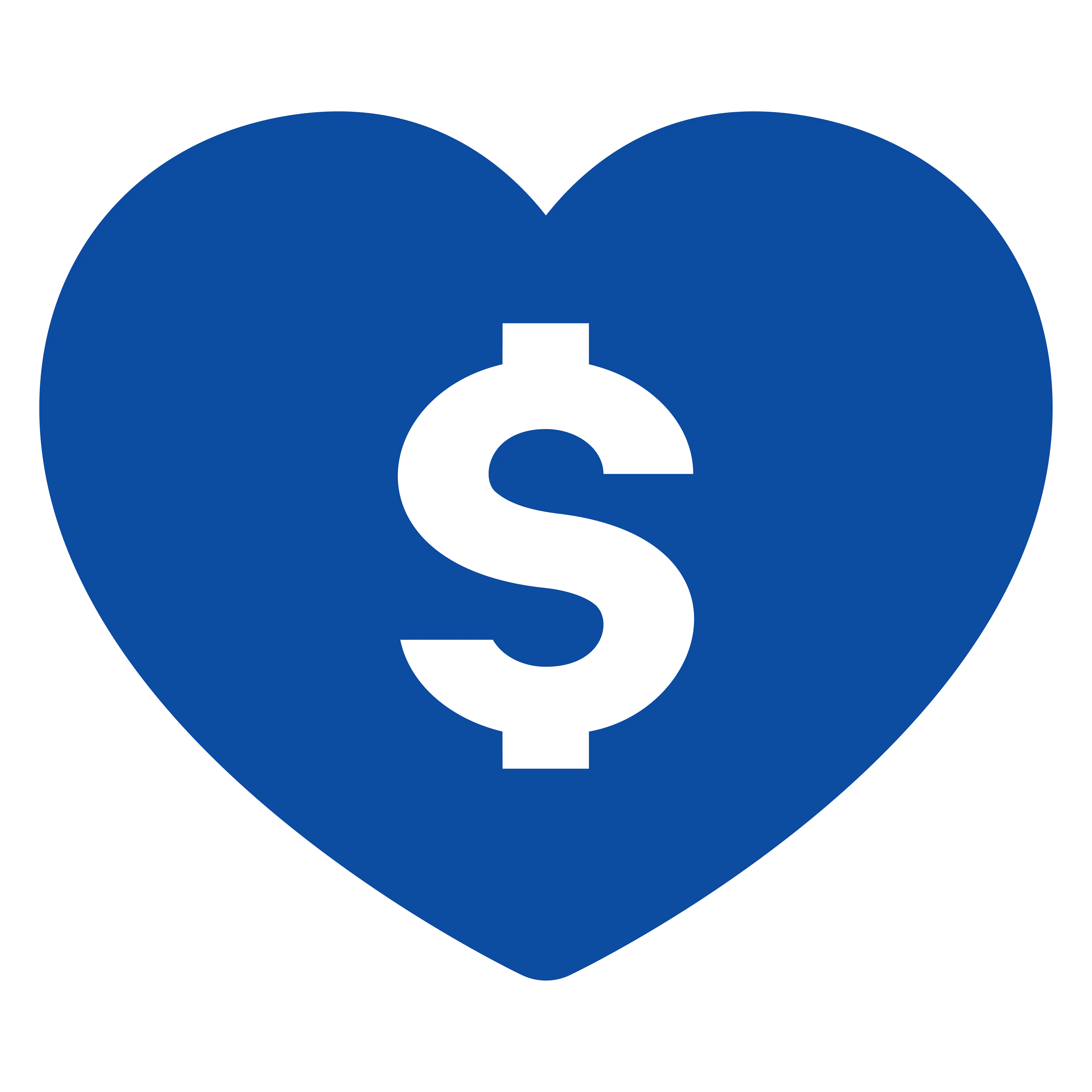 Blue Heart with Dollar Icon Logo