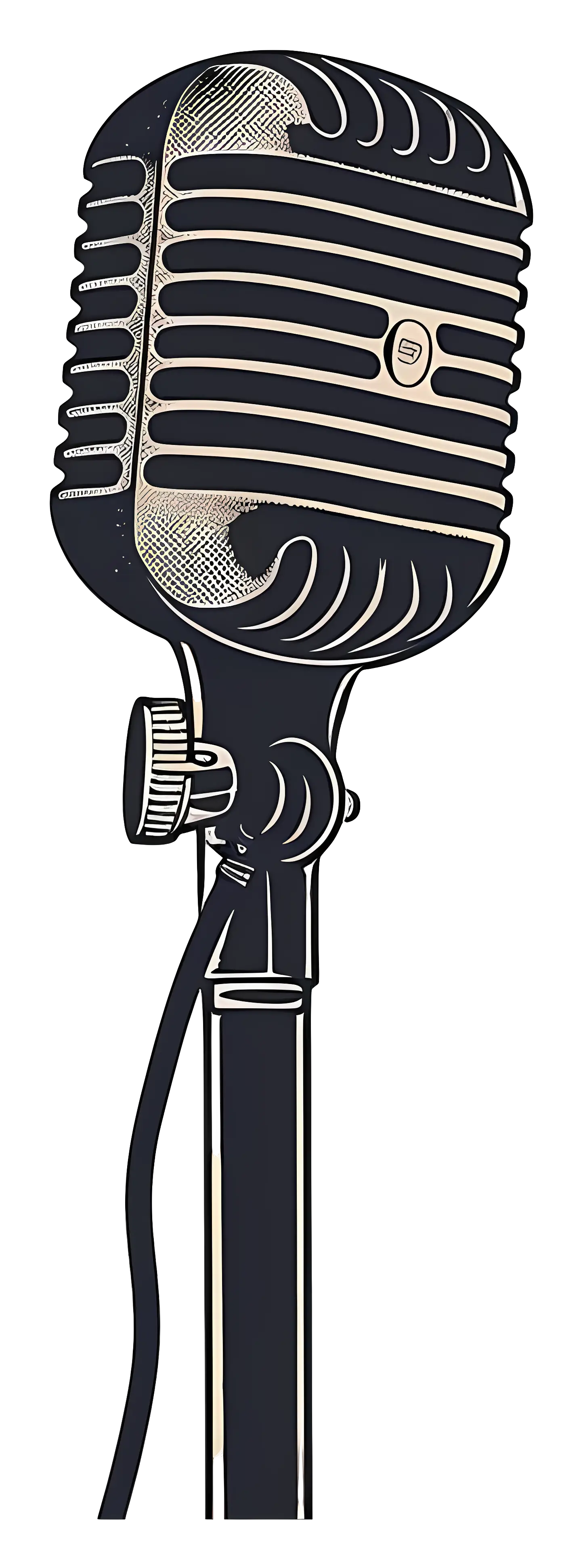 Vintage Microphone Illustration for Music Enthusiasts