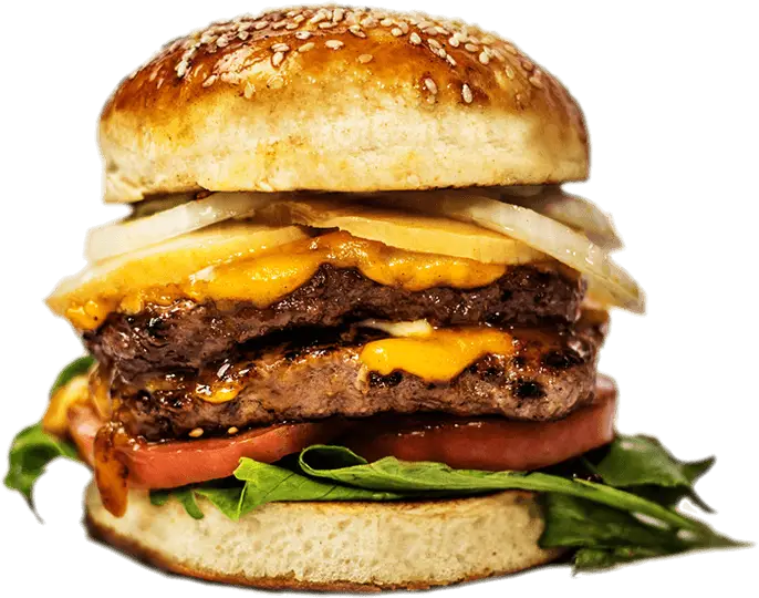 Juicy Double Cheeseburger with Fresh Toppings