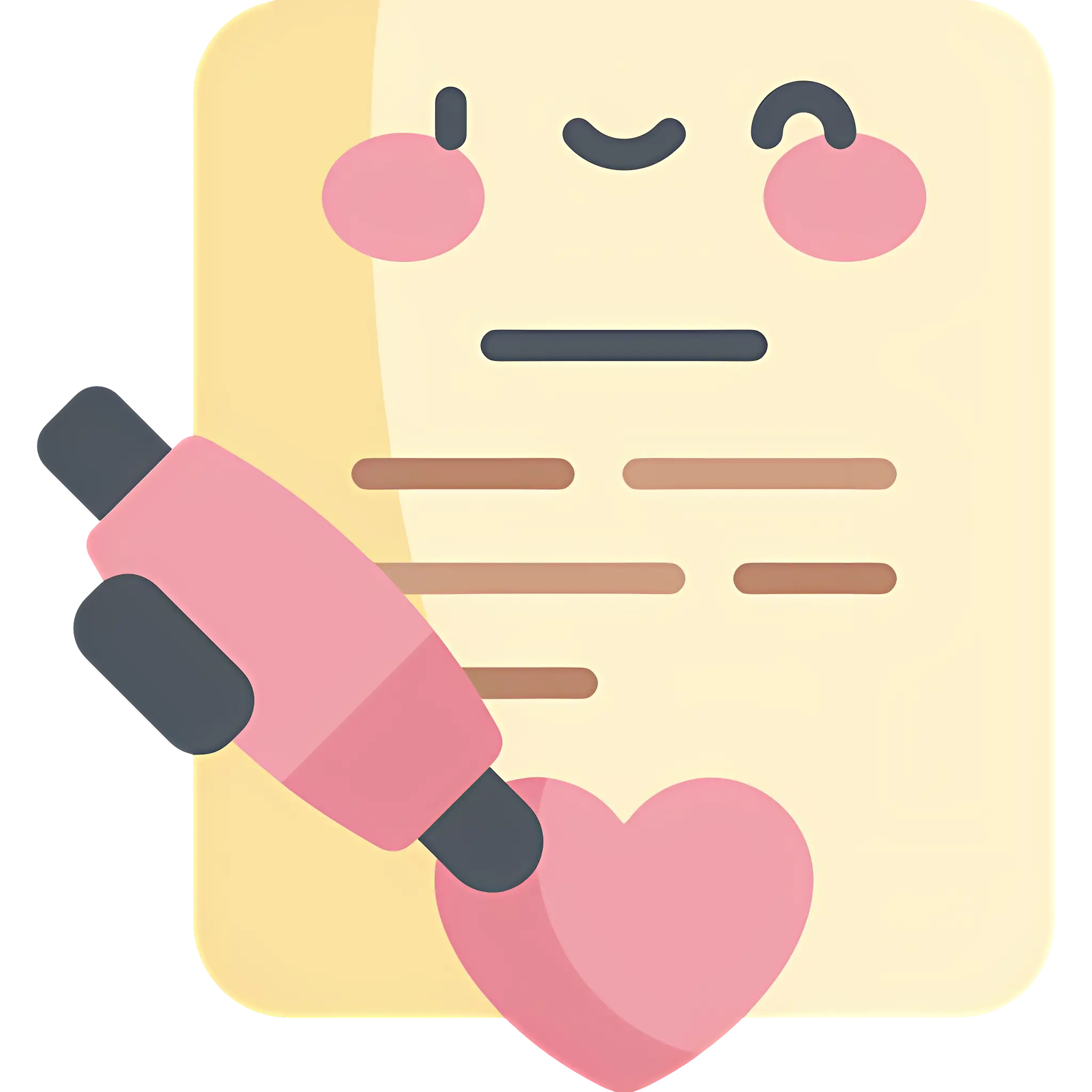 Cute Document with Marker