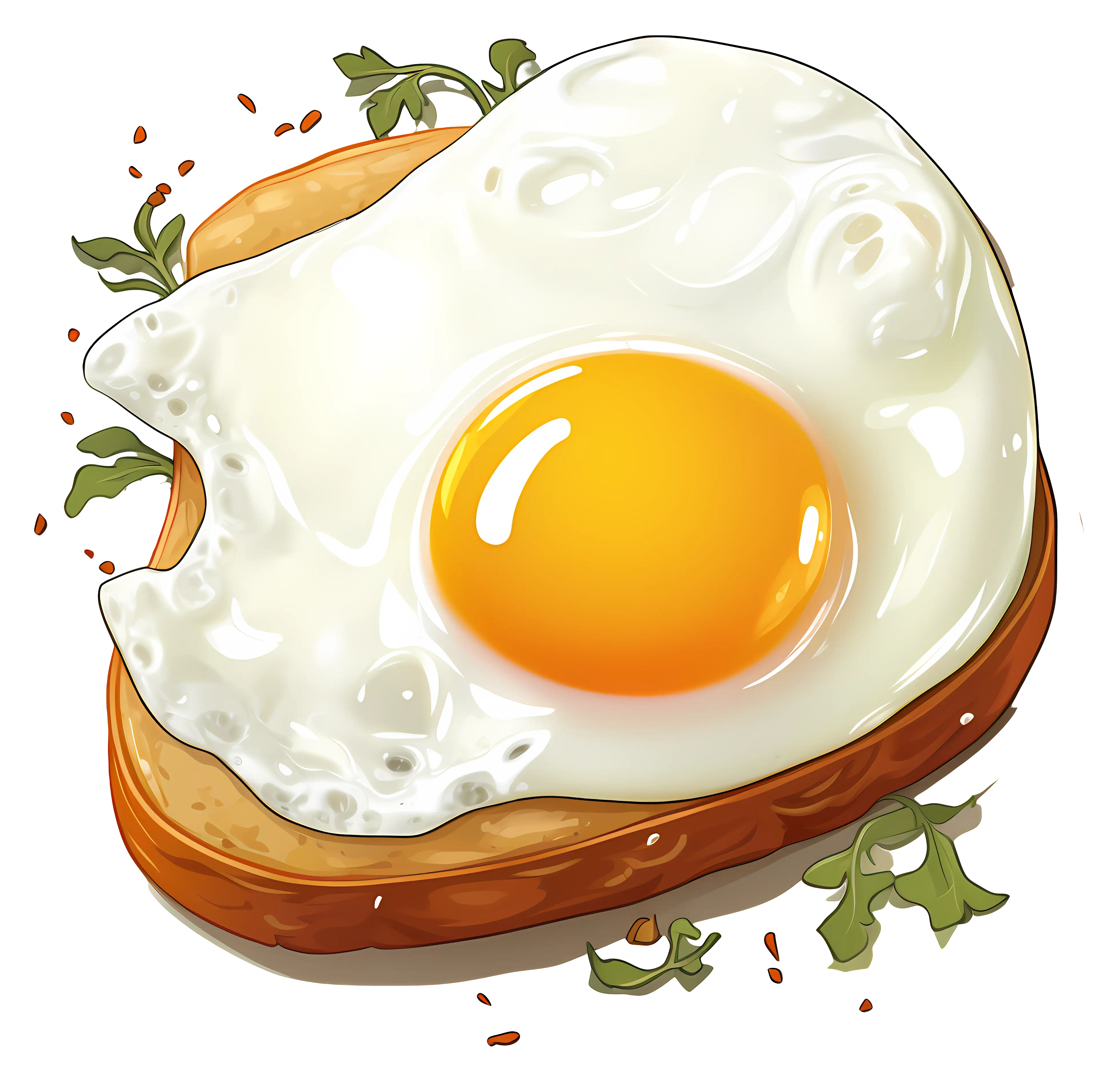 Fried Egg on Toast Illustration