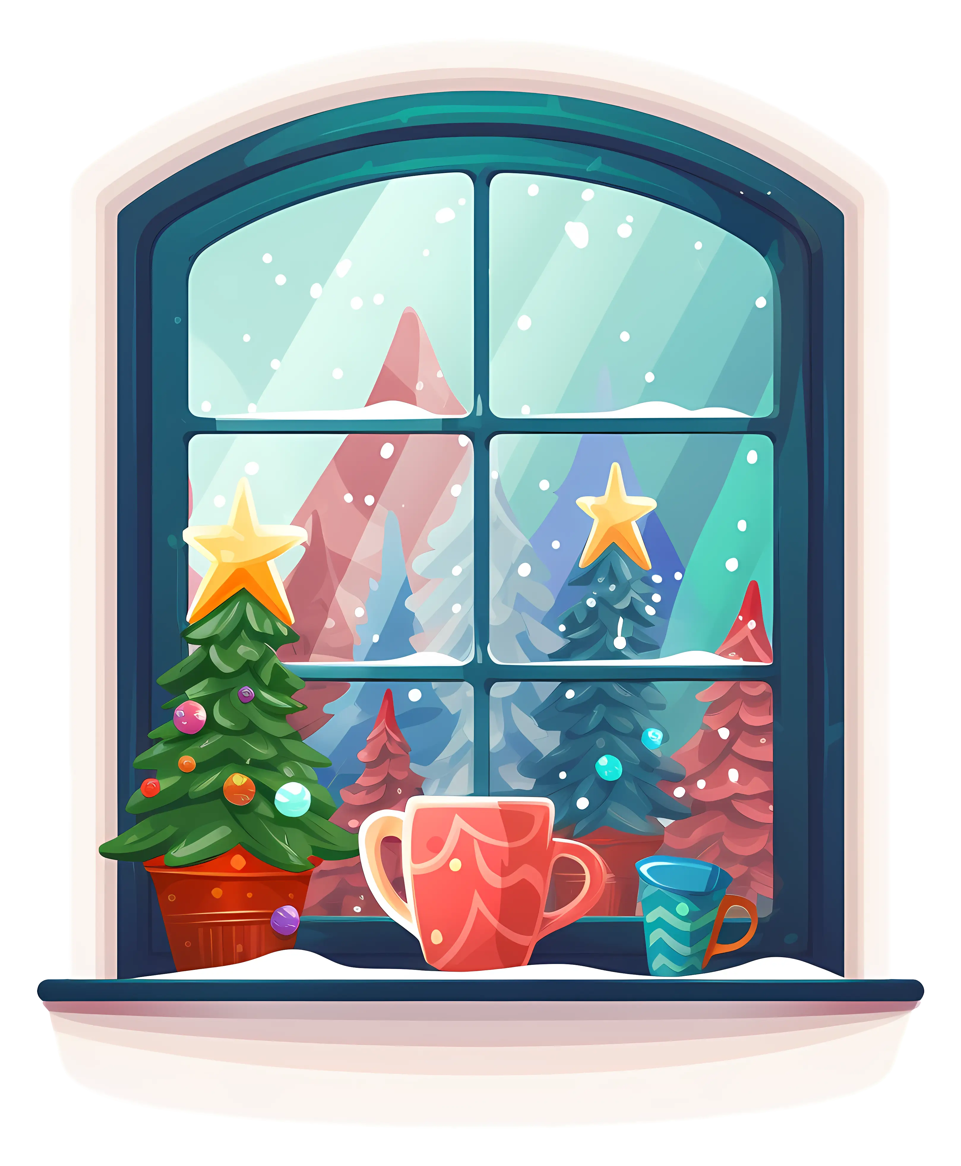 Festive Christmas Tree by the Window