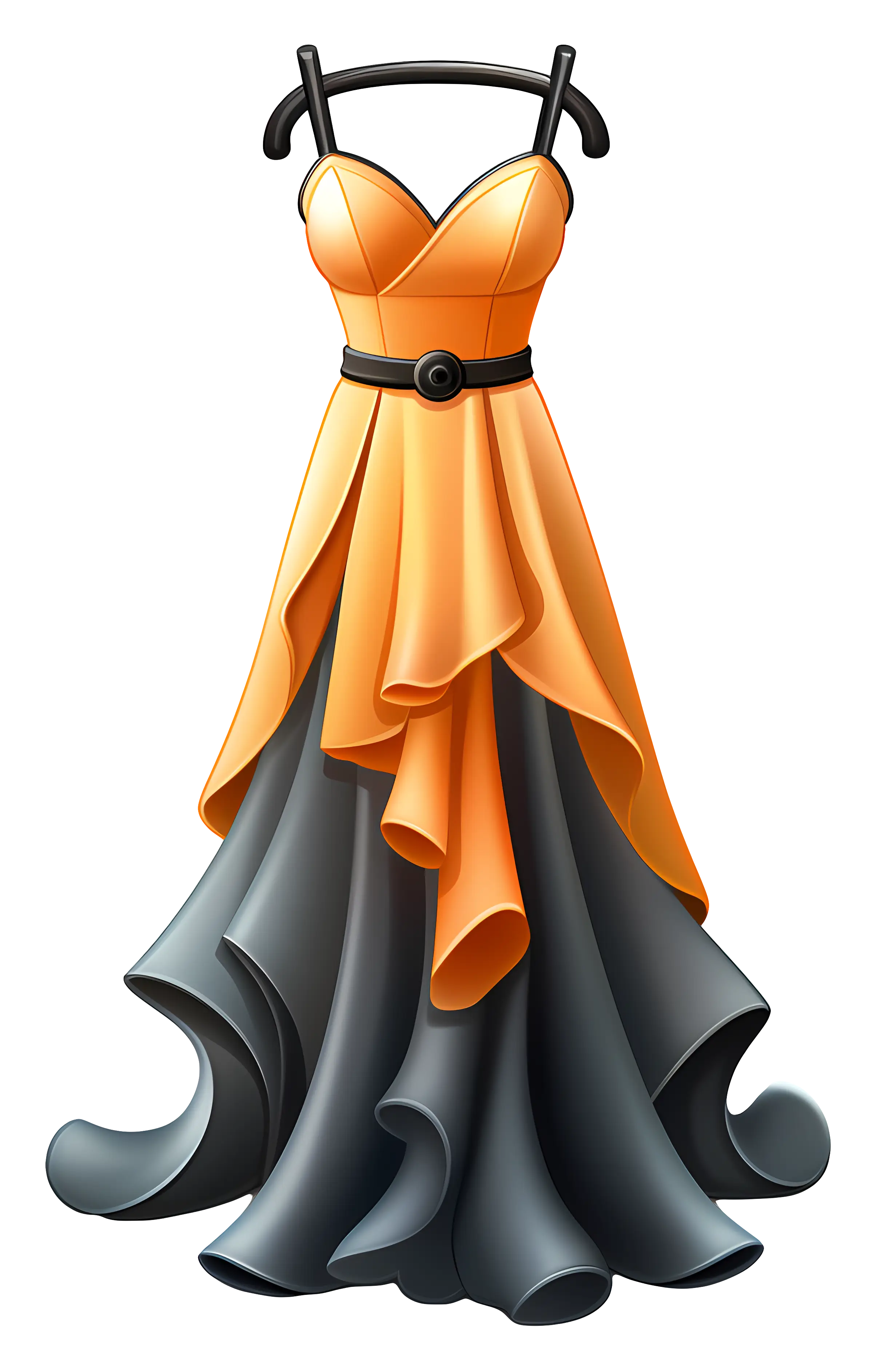 Orange and Black Elegant Dress