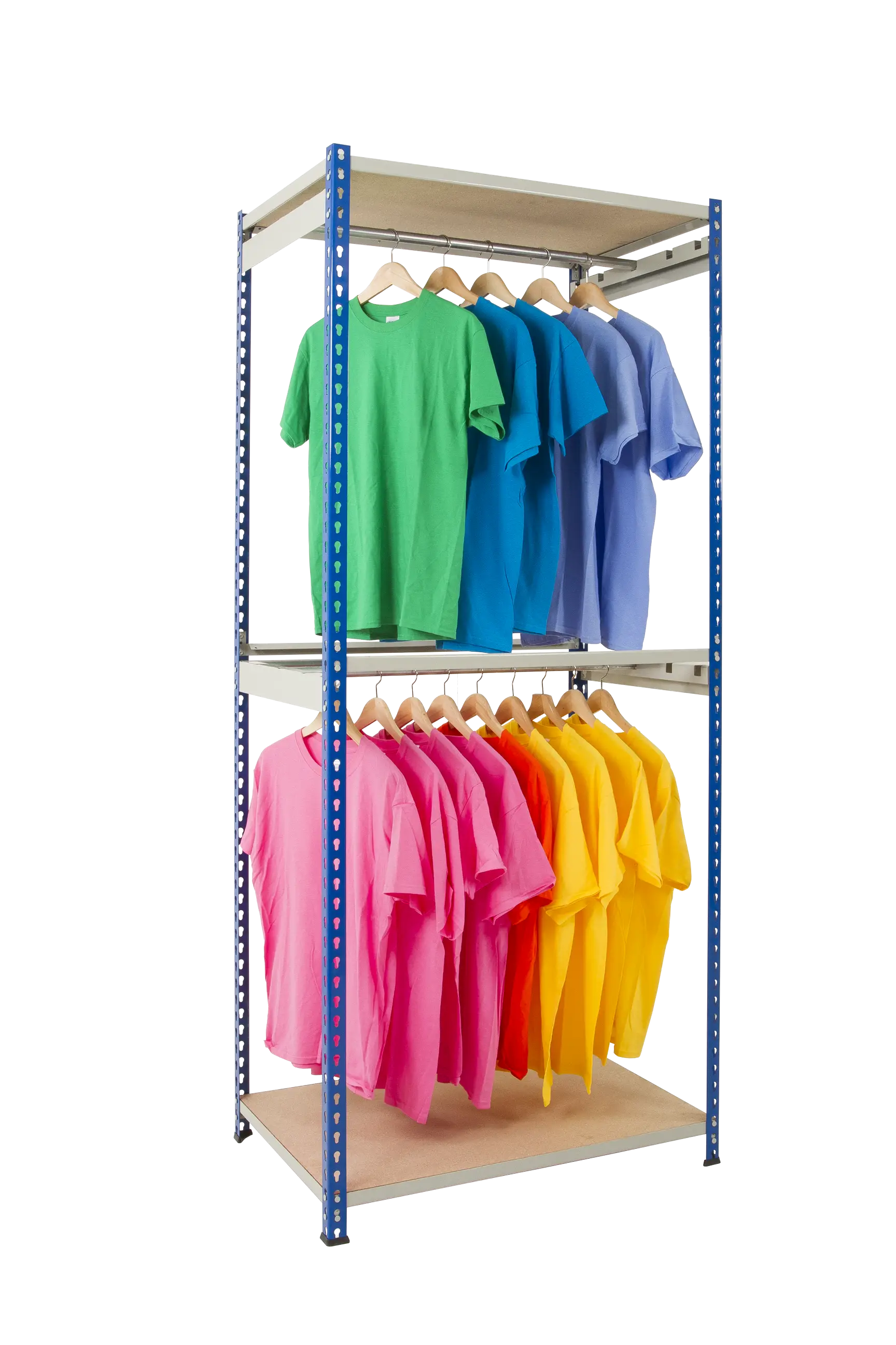 Colorful T-Shirts on Display Rack
