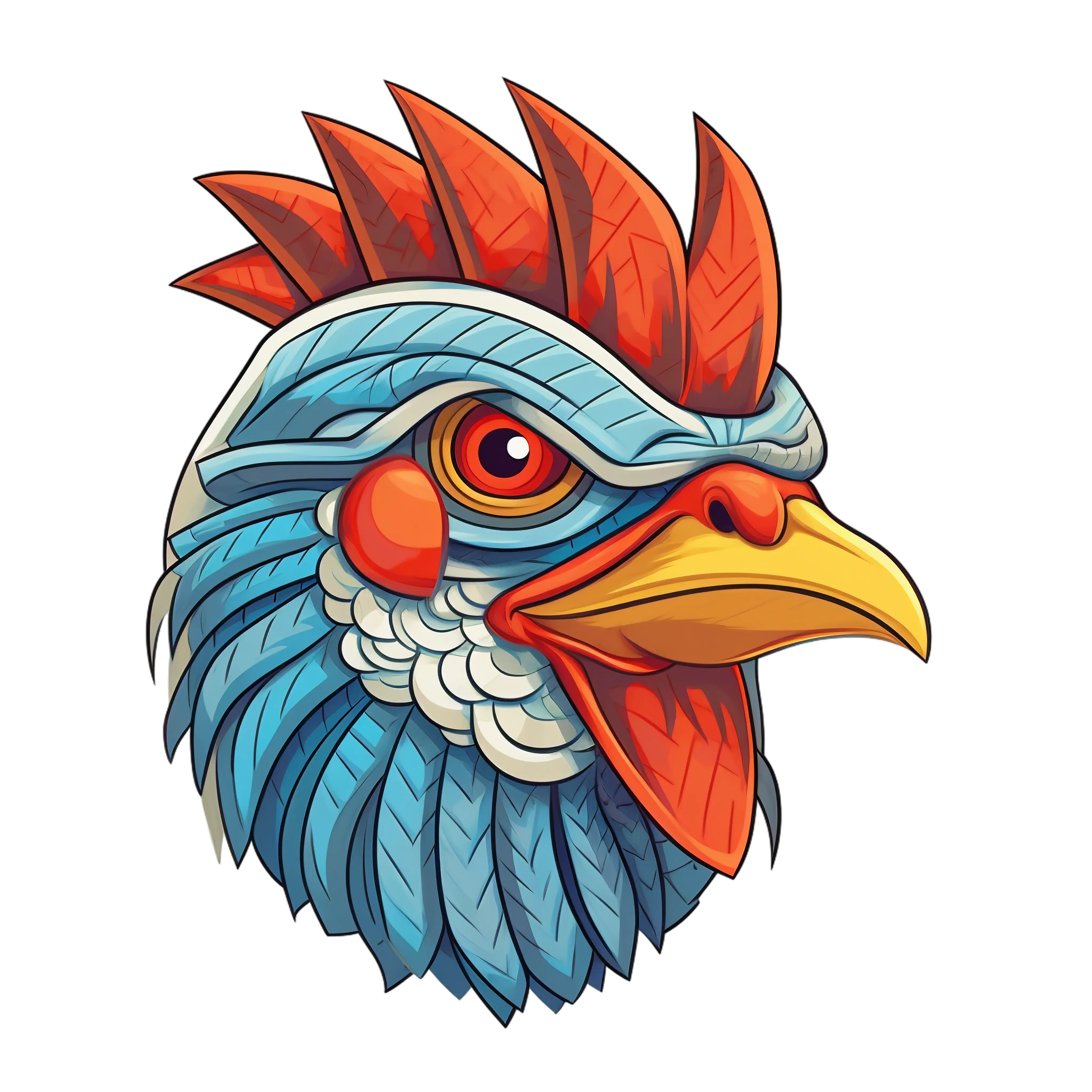 Vibrant Rooster Head Illustration