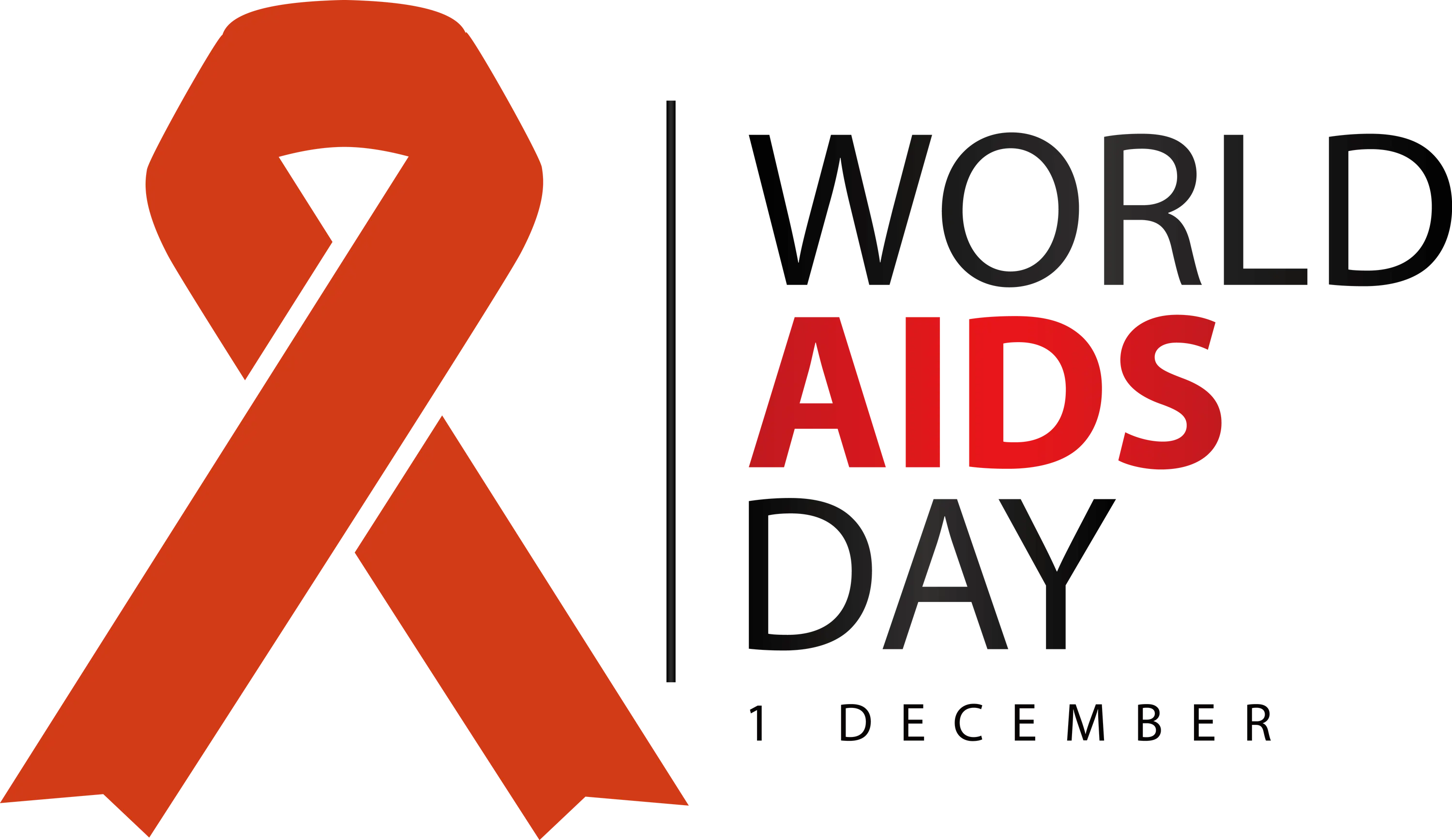 World AIDS Day Ribbon with Awareness Message