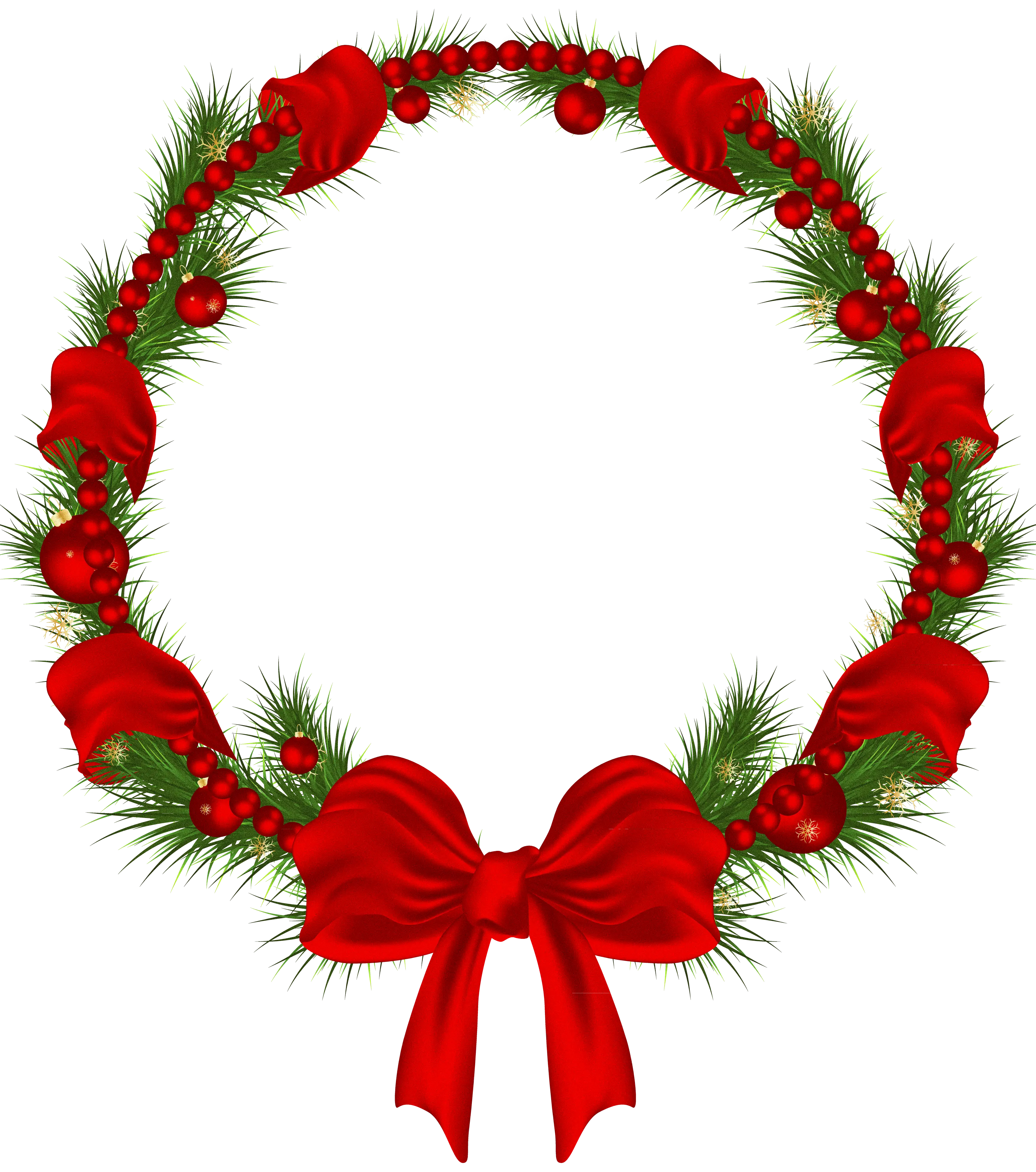Beautiful Christmas Wreath with Red Bow