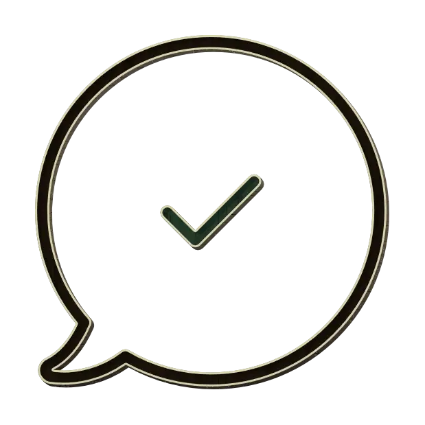 Check Mark in Speech Bubble Icon