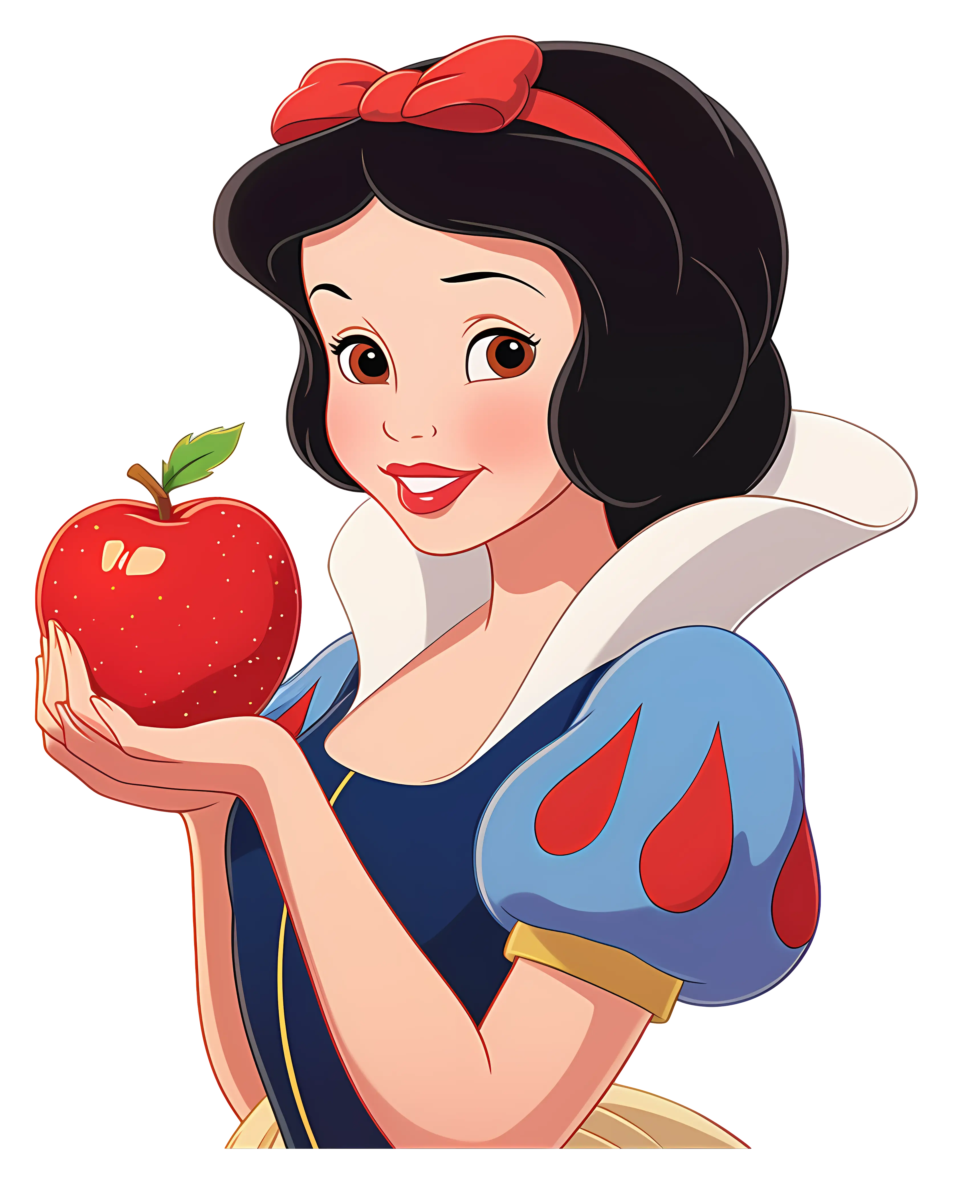 Snow White Holding a Red Apple