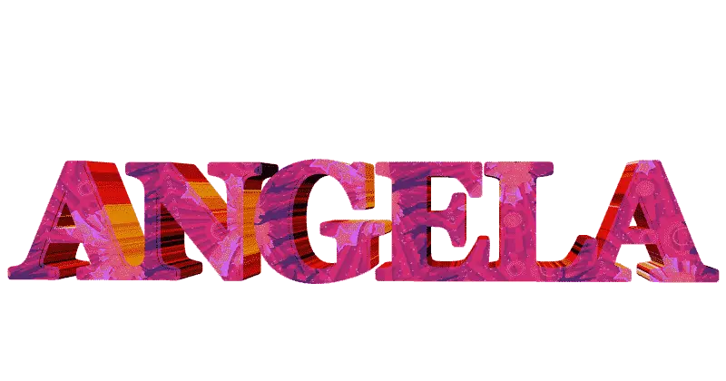 Angela Text in Decorative Font Style