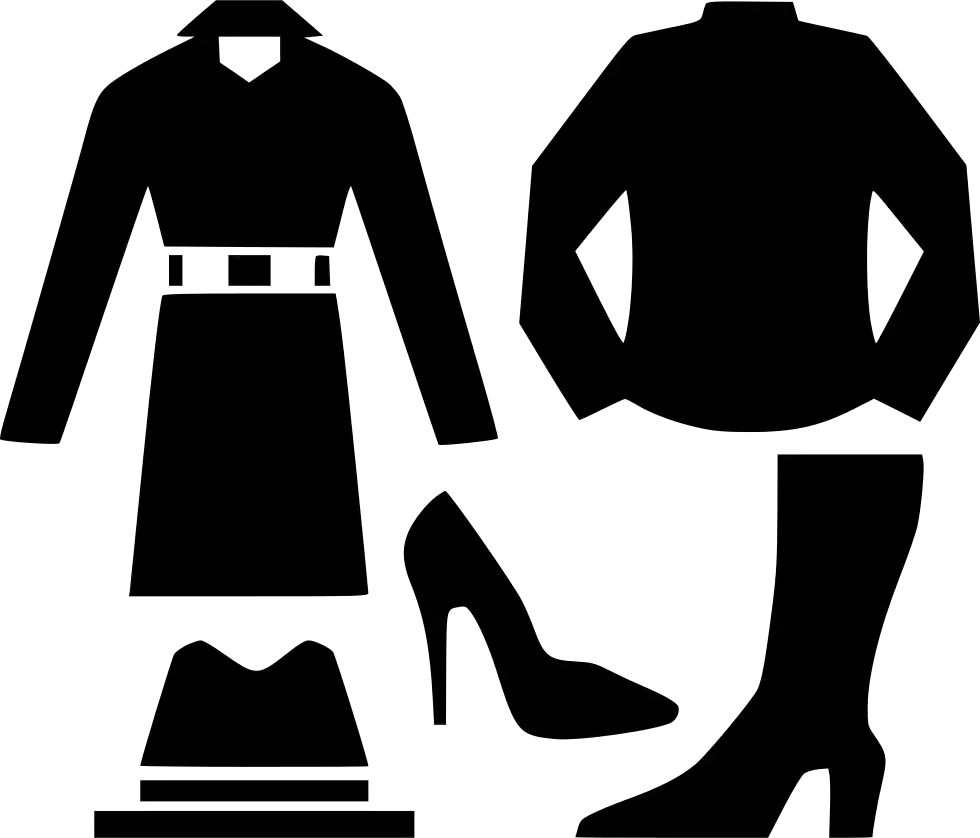 Silhouettes of Various Clothing Items