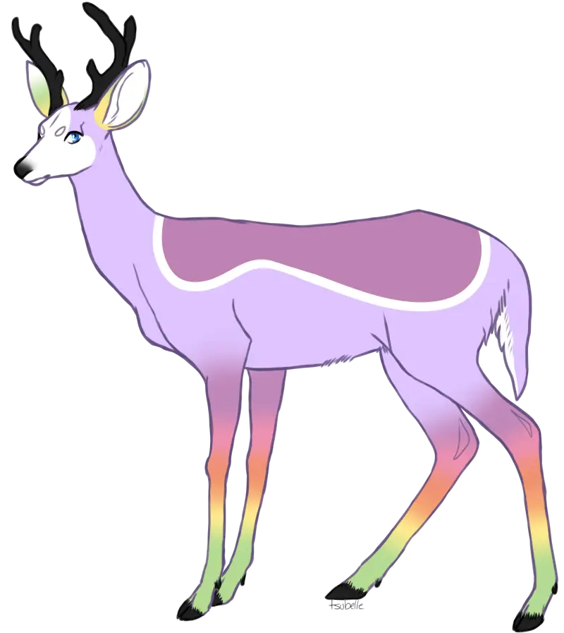 Pastel Deer Illustration with Rainbow Gradient Legs
