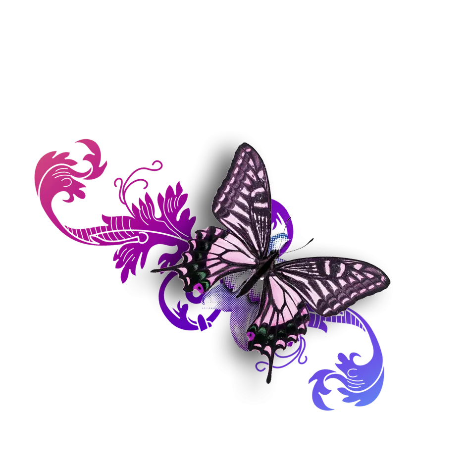 Butterfly with Floral Pattern