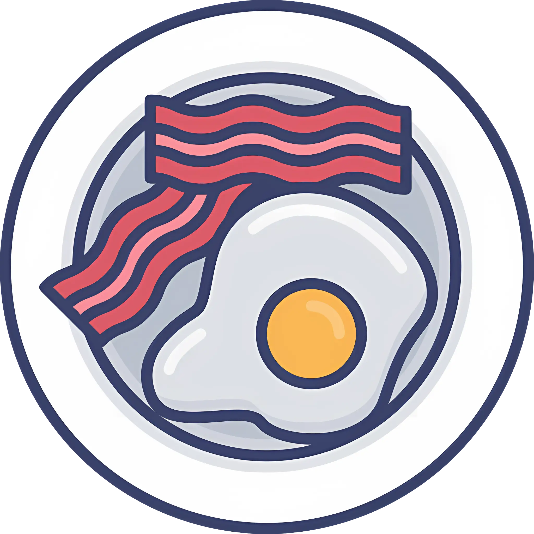 Plate of Bacon and Egg Breakfast
