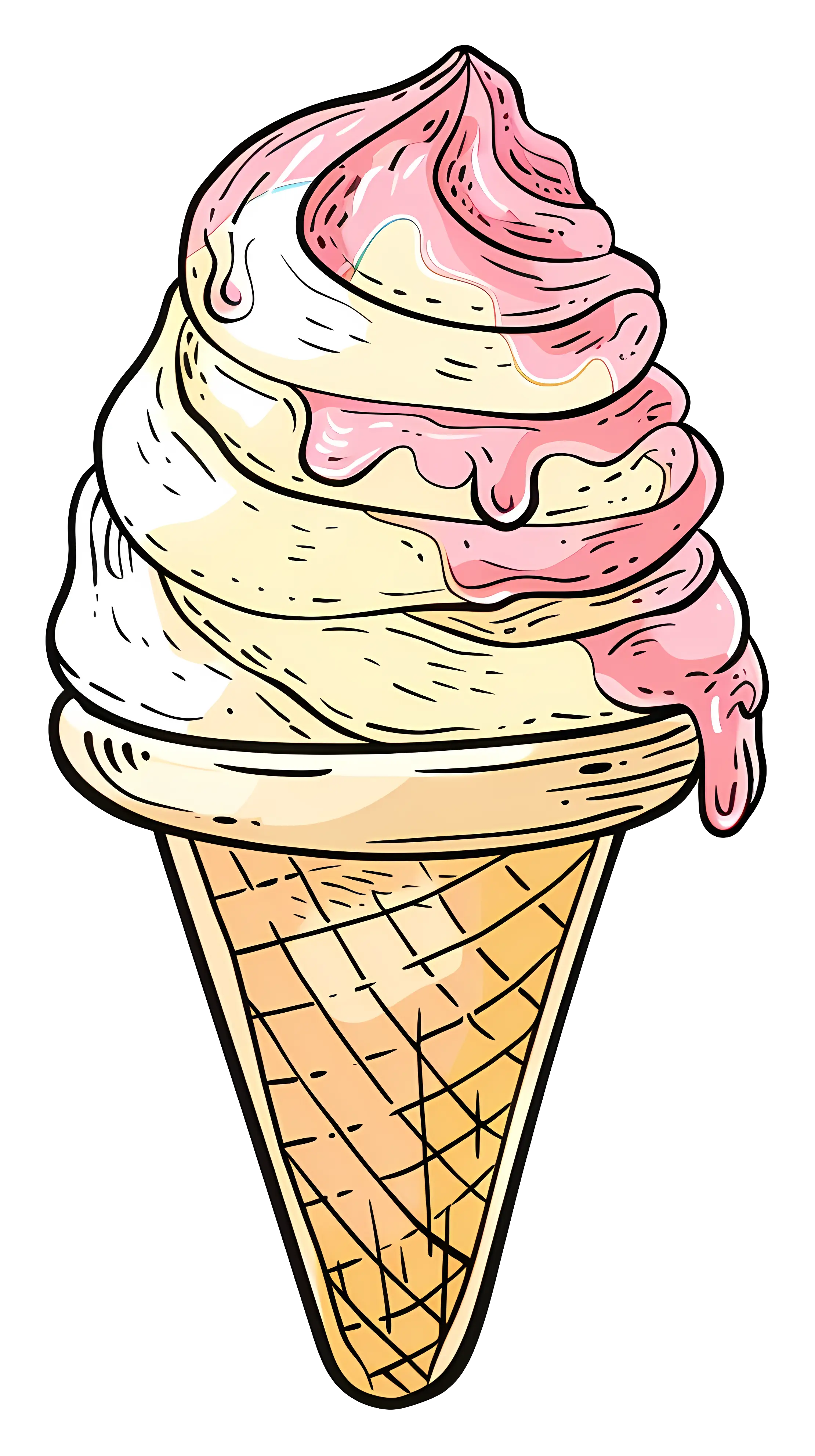 Delicious Ice Cream Cone Illustration
