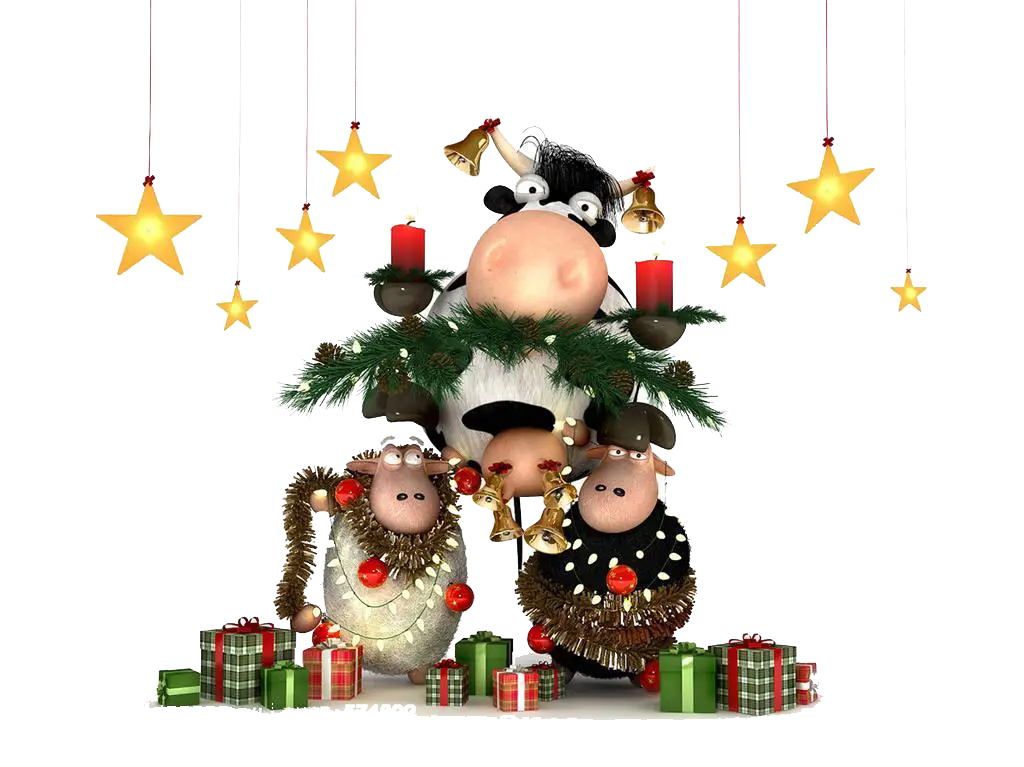 Christmas Animals with Decorations