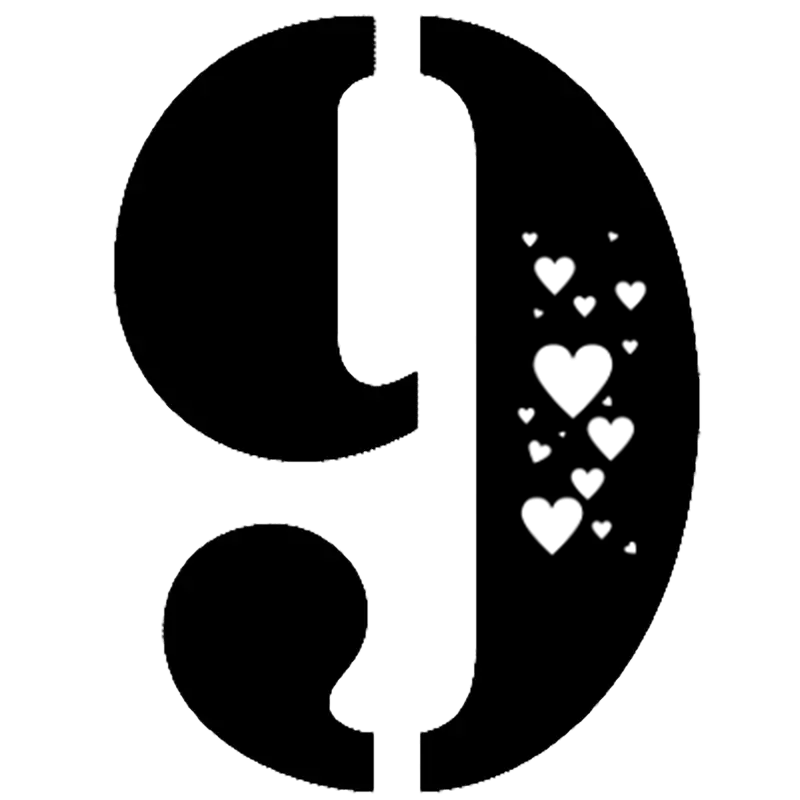 Semicolon Symbol with Heart Accent
