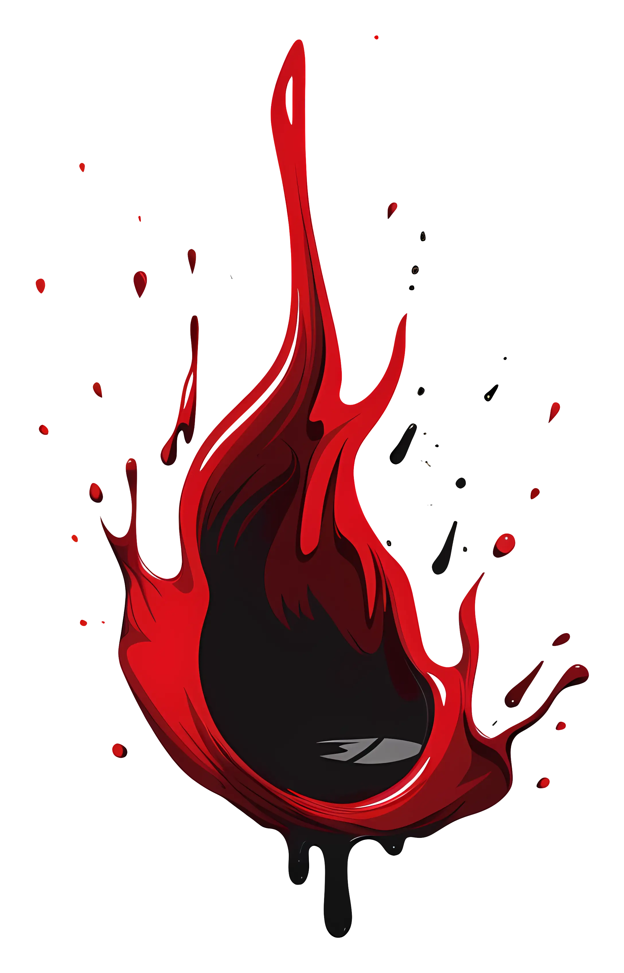 Red Blood Drop Splash Illustration