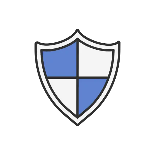 Blue and White Shield Symbol
