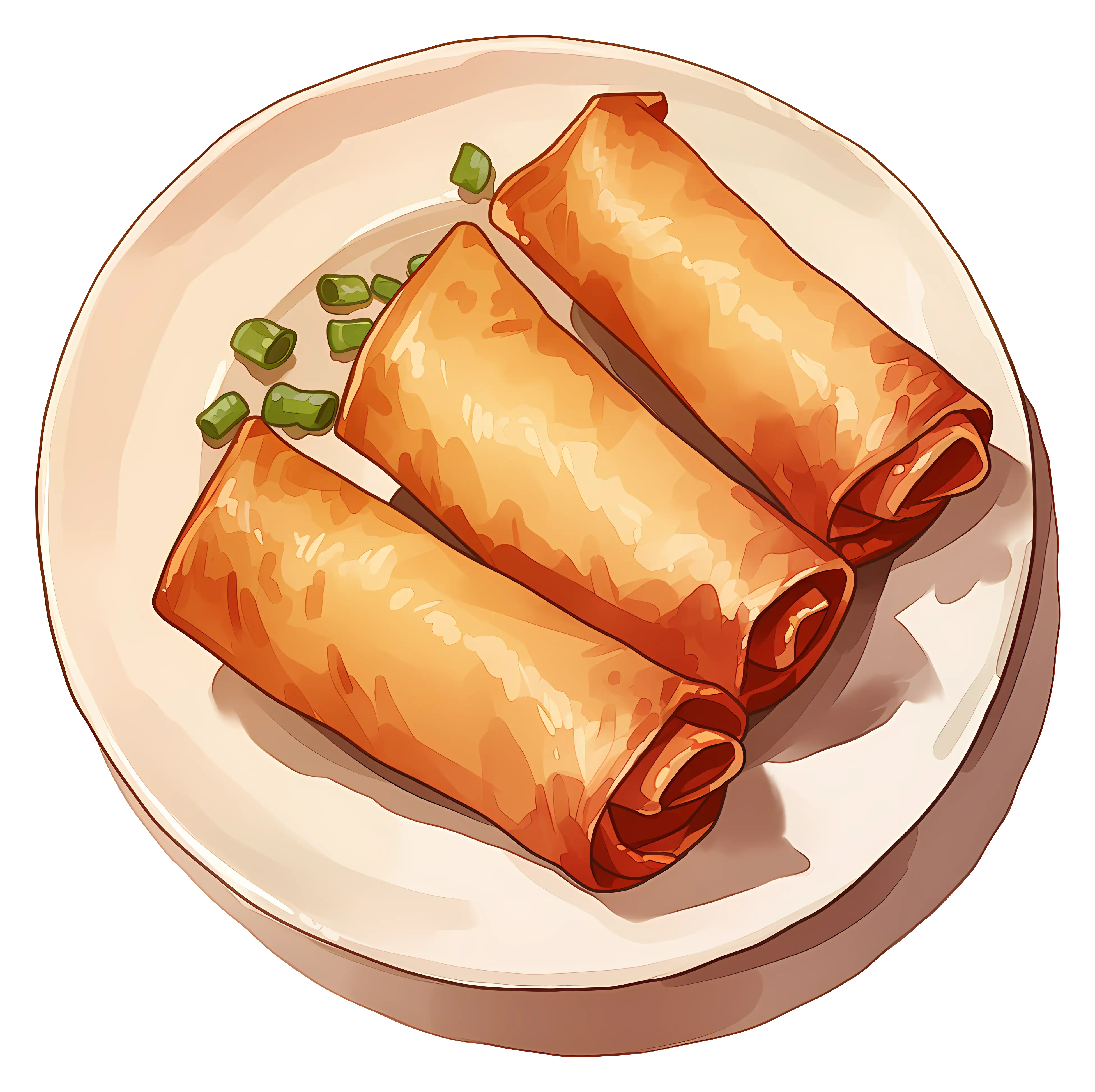 Delicious Spring Rolls on Plate
