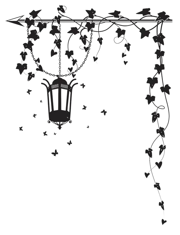 Hanging Lantern with Ivy and Butterflies
