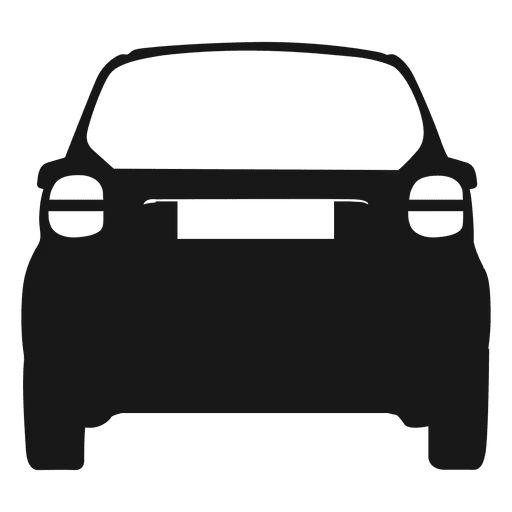 Rear View of Car Icon Silhouette