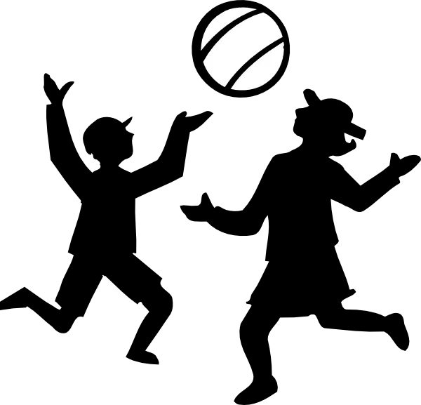 Silhouette of Children Playing