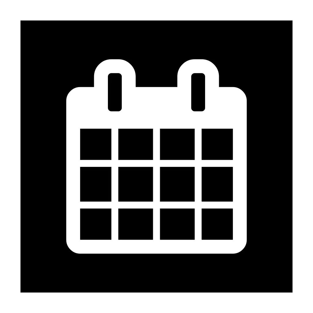 Simplistic Black and White Calendar Icon