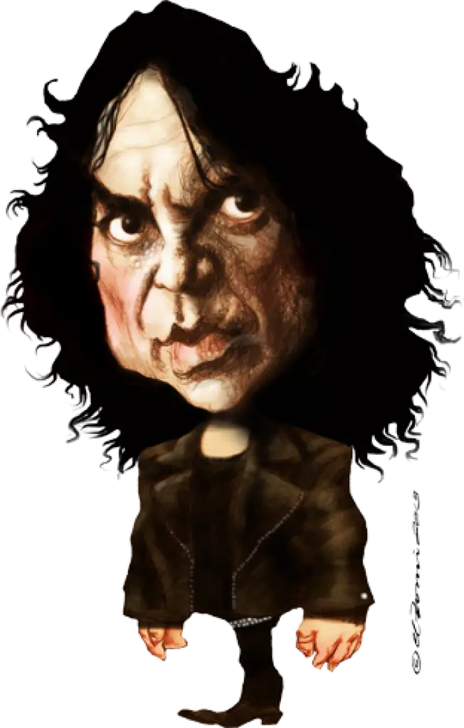 Caricature of Man with Black Hair