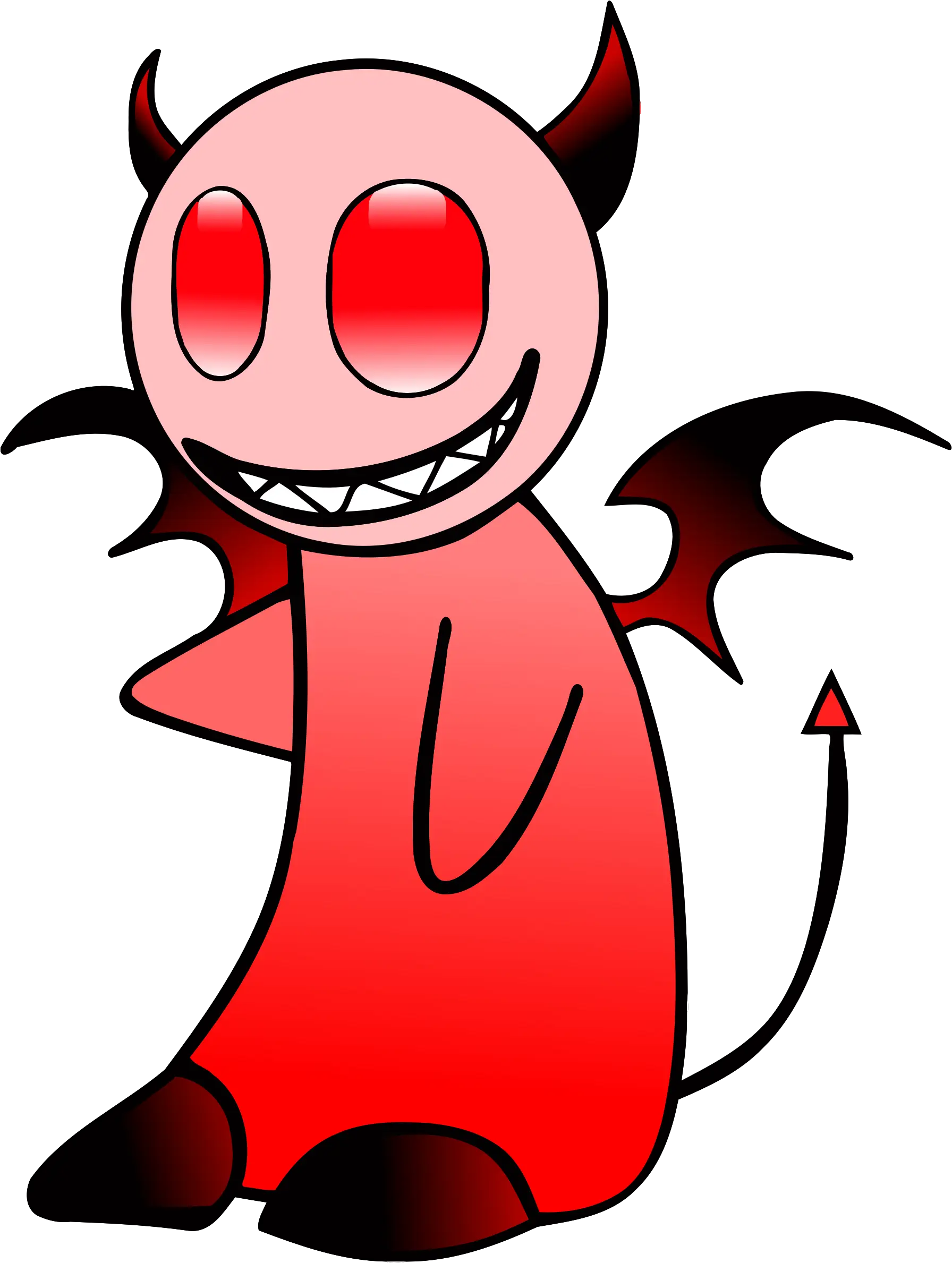 Cute Cartoon Devil with Wings and Tail